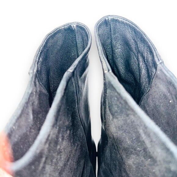 Enzo Angiolini Eabaki Wedge Boots Black Suede / Leather Women's 8 - Picture 10 of 11